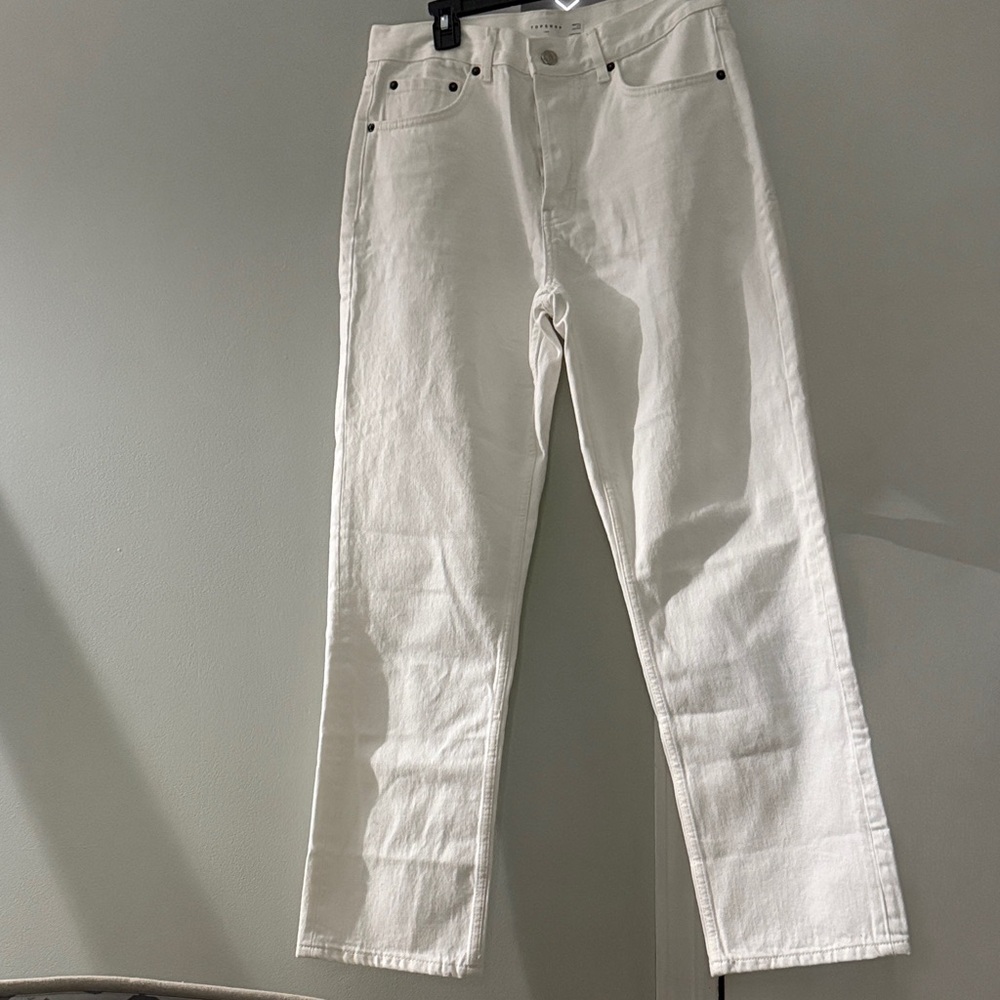 Topshop Men's Straight White Jeans